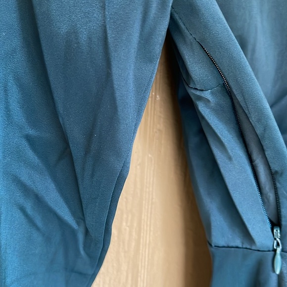 Lulu’s inspired confidence dark teal satin long sleeve mini dress - Picture 7 of 9